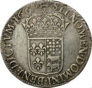 France ECU Louis XIV 1667 KM# 216 SIT NOMEN DOMINI BENEDICTVM 1667 coin reverse France ECU Louis XIV 1667 KM# 216 SIT NOMEN DOMINI BENEDICTVM 1667 coin reverse
