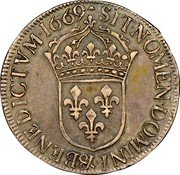France ECU Louis XIV 1669 & KM# 214.3 SIT NOMEN DOMINI & BENEDICTVM 1669 coin reverse France ECU Louis XIV 1669 & KM# 214.3 SIT NOMEN DOMINI & BENEDICTVM 1669 coin reverse