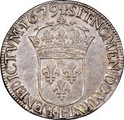 France ECU Louis XIV 1679 L KM# 226.8 SIT NOMEN DOMINI L BENEDICTVM 1679 coin reverse France ECU Louis XIV 1679 L KM# 226.8 SIT NOMEN DOMINI L BENEDICTVM 1679 coin reverse