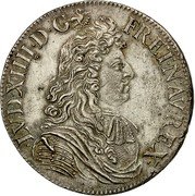 France ECU Louis XIV 1680 X KM# 226.11 LVD XIIII D G FR ET NAV REX coin obverse France ECU Louis XIV 1680 X KM# 226.11 LVD XIIII D G FR ET NAV REX coin obverse