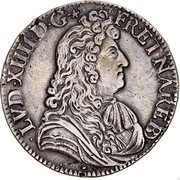France ECU Louis XIII 1682 KM# 252 LVD XIIII D G FR ET NAV RE BD coin obverse France ECU Louis XIII 1682 KM# 252 LVD XIIII D G FR ET NAV RE BD coin obverse