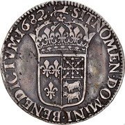 France ECU Louis XIII 1682 KM# 252 SIT NOMEN DOMINI BENEDICTVM 1682 coin reverse France ECU Louis XIII 1682 KM# 252 SIT NOMEN DOMINI BENEDICTVM 1682 coin reverse
