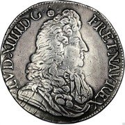 France ECU Louis XIV 1685 Numeral 9 KM# 253.5 LVD XIIII D G FR ET NAV REX coin obverse France ECU Louis XIV 1685 Numeral 9 KM# 253.5 LVD XIIII D G FR ET NAV REX coin obverse