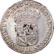 France ECU Louis XIV 1686 IL KM# 257.2 SIT NOMEN DOMINI BENEDICTVM 1686 coin reverse France ECU Louis XIV 1686 IL KM# 257.2 SIT NOMEN DOMINI BENEDICTVM 1686 coin reverse