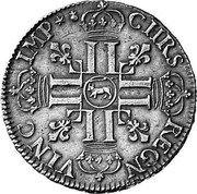 France ECU Louis XIV 1690 KM# 276 CHRS REGN VINC IMP coin reverse