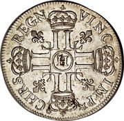 France ECU Louis XIV 1691 H KM# 275.6 CHRS REGN VINC IMP H coin reverse France ECU Louis XIV 1691 H KM# 275.6 CHRS REGN VINC IMP H coin reverse