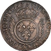 France ECU Louis XIV 1693 X KM# 298.21 SIT NOMEN DOMINI X BENEDICTVM 1693 coin reverse France ECU Louis XIV 1693 X KM# 298.21 SIT NOMEN DOMINI X BENEDICTVM 1693 coin reverse