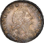 France ECU Louis XIV 1695 B KM# 298.3 LVD XIIII D G FR ET NAV REX coin obverse France ECU Louis XIV 1695 B KM# 298.3 LVD XIIII D G FR ET NAV REX coin obverse