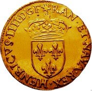 France ECU D’or Henry IV 1609 B KM# 11.2 HENRICVS IIII D G F RAN ET NAVA REX coin obverse France ECU D’or Henry IV 1609 B KM# 11.2 HENRICVS IIII D G F RAN ET NAVA REX coin obverse