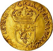 France ECU D’or Louis XIII 1615 S KM# 41.15 LVDOVICVS XIII D G FRAN ET NA REX 1637 coin obverse
