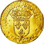 France ECU D’or Louis XIII 1617 B KM# 51 LVDOVIC XIII D G FRAN ET NAVA REX coin obverse France ECU D’or Louis XIII 1617 B KM# 51 LVDOVIC XIII D G FRAN ET NAVA REX coin obverse