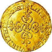 France ECU D’or Louis XIII 1617 B KM# 51 CHRISTVS REGNAT VINCIT ET IMP 1617 B coin reverse France ECU D’or Louis XIII 1617 B KM# 51 CHRISTVS REGNAT VINCIT ET IMP 1617 B coin reverse