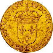 France ECU D’or Louis XIII 1639 X KM# 41.17 LVDOVICVS XIII D G FRAN ET NAV REX X coin obverse France ECU D’or Louis XIII 1639 X KM# 41.17 LVDOVICVS XIII D G FRAN ET NAV REX X coin obverse