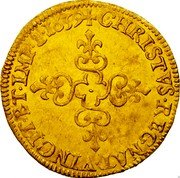 France ECU D’or Louis XIII 1639 X KM# 41.17 CHRISTVS REGNAT VINCIT ET IMP 1659 coin reverse France ECU D’or Louis XIII 1639 X KM# 41.17 CHRISTVS REGNAT VINCIT ET IMP 1659 coin reverse