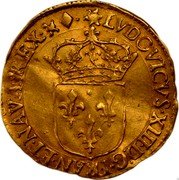 France ECU D’or Louis XIII 1641 & KM# 41.20 LVDOVICVS XIII D G FRAN ET NAVA REX & coin obverse France ECU D’or Louis XIII 1641 & KM# 41.20 LVDOVICVS XIII D G FRAN ET NAVA REX & coin obverse