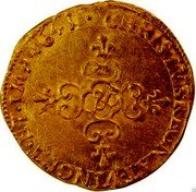 France ECU D’or Louis XIV 1644 & KM# 146.14 CHRISTVS REGNAT VINCIT ET IMP 1643 & coin reverse France ECU D’or Louis XIV 1644 & KM# 146.14 CHRISTVS REGNAT VINCIT ET IMP 1643 & coin reverse