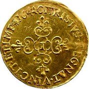 France ECU D’or Louis XIV 1644 I KM# 146.7 CHRISTVS REGNAT VINCIT ET IMP 1644 I coin reverse France ECU D’or Louis XIV 1644 I KM# 146.7 CHRISTVS REGNAT VINCIT ET IMP 1644 I coin reverse