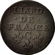 France Liard Louis XIV 1655 C KM# 192.4 LIARD DE FRANCE C coin reverse France Liard Louis XIV 1655 C KM# 192.4 LIARD DE FRANCE C coin reverse