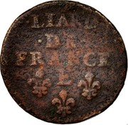 France Liard Louis XIV 1655 E KM# 192.6 LIARD DE FRANCE E coin reverse France Liard Louis XIV 1655 E KM# 192.6 LIARD DE FRANCE E coin reverse