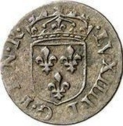 France Liard Louis XIV 1655 KM# 189 LV XIIII D G F E N R coin obverse France Liard Louis XIV 1655 KM# 189 LV XIIII D G F E N R coin obverse