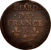 France Liard Louis XIV 1657 B KM# 192.2 LIARD DE FRANCE B coin reverse France Liard Louis XIV 1657 B KM# 192.2 LIARD DE FRANCE B coin reverse