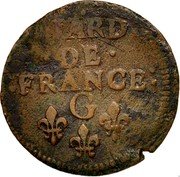 France Liard Louis XIV 1658 G KM# 192.8 LIARD DE FRANCE G coin reverse France Liard Louis XIV 1658 G KM# 192.8 LIARD DE FRANCE G coin reverse