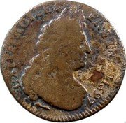 France Liard Louis XIV 1695 Cow KM# 304 L XIIII ROY DE FR ET DE NAV 1697 coin obverse France Liard Louis XIV 1695 Cow KM# 304 L XIIII ROY DE FR ET DE NAV 1697 coin obverse