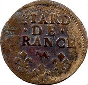 France Liard Louis XIV 1695 Cow KM# 304 LIARD DE FRANCE coin reverse France Liard Louis XIV 1695 Cow KM# 304 LIARD DE FRANCE coin reverse