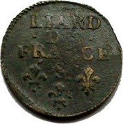 France Liard Louis XIV 1697 S KM# 284.14 LIARD DE FRANCE S coin reverse France Liard Louis XIV 1697 S KM# 284.14 LIARD DE FRANCE S coin reverse