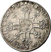 France 1/12 ECU (10 Sols) Louis XIV 1704 X KM# 350.16 SIT NOMEN DOMINI X BENEDICTVM 1704 coin reverse France 1/12 ECU (10 Sols) Louis XIV 1704 X KM# 350.16 SIT NOMEN DOMINI X BENEDICTVM 1704 coin reverse