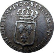 France 1/12 ECU (10 Sols) Louis XV 1720 Q KM# 463.10 SIT NOMEN DOMINI Q BENEDICTUM 1720 coin reverse France 1/12 ECU (10 Sols) Louis XV 1720 Q KM# 463.10 SIT NOMEN DOMINI Q BENEDICTUM 1720 coin reverse