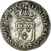 France 1/12 ECU (10 Sols) Louis XV 1721 A KM# 463.1 SIT NOMEN DOMINI BENEDICTUM 1721 A coin reverse France 1/12 ECU (10 Sols) Louis XV 1721 A KM# 463.1 SIT NOMEN DOMINI BENEDICTUM 1721 A coin reverse