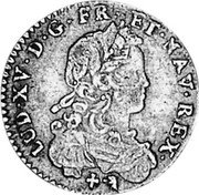 France 1/12 ECU (10 Sols) Louis XV 1721 R KM# 463.11 LUD XV D G FR ET NAV REX coin obverse