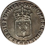 France 1/12 ECU (10 Sols) Louis XV 1721 T KM# 463.13 SIT NOMEN DOMINI T BENEDICTUM 1721 coin reverse France 1/12 ECU (10 Sols) Louis XV 1721 T KM# 463.13 SIT NOMEN DOMINI T BENEDICTUM 1721 coin reverse