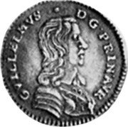 France 1/12 ECU (5 Sols) Orange Principality 1650 KM# 86 GVILLEMVS. D. G. PRIN. AVR. coin obverse France 1/12 ECU (5 Sols) Orange Principality 1650 KM# 86 GVILLEMVS. D. G. PRIN. AVR. coin obverse