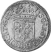 France 1/12 ECU (5 Sols) Orange Principality 1661 KM# 90 SOLI DEO HONOR ET GLO 1661 coin reverse France 1/12 ECU (5 Sols) Orange Principality 1661 KM# 90 SOLI DEO HONOR ET GLO 1661 coin reverse