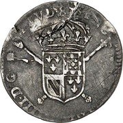 France 1/16 ECU Louis XIV 1705 W KM# 372 SIT NOMEN DOMINI BENEDICTVM 1705 W coin reverse