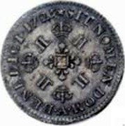 France 1/16 ECU Louis XV 1725 A KM# 477.1 SIT NOMEN DOM A BENEDICT 1725 coin reverse