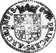 France 1/2 Escalin 1609 KM# 15 Nevers & Rethel / Duchy / Standard Coinage SVP PRINCEPS ARCHENSIS 16 09 coin reverse