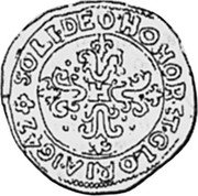 France 1/2 Franc Frederick Henry 1642 KM# 63.2 SOLI DEO HONOR ET GLORIA coin reverse