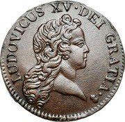 France 1/2 Sol Louis XV 1721 A KM# 451.1 LUDOVICUS XV DEI GRATIA coin obverse France 1/2 Sol Louis XV 1721 A KM# 451.1 LUDOVICUS XV DEI GRATIA coin obverse