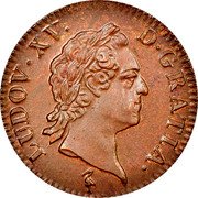France 1/2 Sol Louis XV 1769 A KM# 544.1 LUDOV XV D GRATIA coin obverse