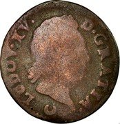 France 1/2 Sol Louis XV 1770 AA KM# 544.2 LUDOV XV D GRATIA coin obverse