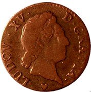 France 1/2 Sol Louis XV 1770 BB KM# 544.3 LUDOV XV D GRATIA coin obverse