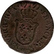 France 1/2 Sol Louis XV 1771 & KM# 541 FRANCIÆ ET & NAVARRÆ REX 17 71 coin reverse