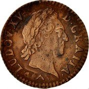 France 1/2 Sol Louis XV 1771 W KM# 544.11 LUDOV XV D GRATIA coin obverse