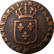 France 1/2 Sol Louis XVI 1782 AA KM# 586.2 FRANCIÆ ET AA NAVARRÆ REX 17 82 coin reverse France 1/2 Sol Louis XVI 1782 AA KM# 586.2 FRANCIÆ ET AA NAVARRÆ REX 17 82 coin reverse