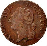 France 1/2 Sol Louis XVI 1785 BB KM# 586.4 LUDOV XVI D GRATIA coin obverse France 1/2 Sol Louis XVI 1785 BB KM# 586.4 LUDOV XVI D GRATIA coin obverse