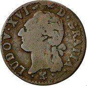 France 1/2 Sol Louis XVI 1785 L Mintage included in KM#585.9 KM# 586.9 LUDOV XVI D GRATIA coin obverse France 1/2 Sol Louis XVI 1785 L Mintage included in KM#585.9 KM# 586.9 LUDOV XVI D GRATIA coin obverse