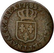 France 1/2 Sol Louis XVI 1785 L Mintage included in KM#585.9 KM# 586.9 FRANCIÆ ET L NAVARRÆ REX 17 85 coin reverse France 1/2 Sol Louis XVI 1785 L Mintage included in KM#585.9 KM# 586.9 FRANCIÆ ET L NAVARRÆ REX 17 85 coin reverse